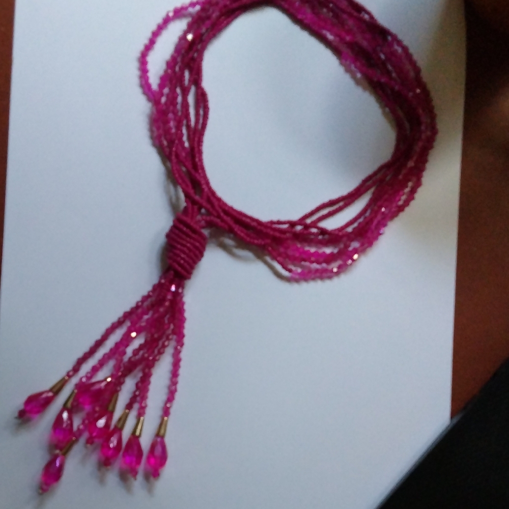 Elegant Pink Beaded Necklace